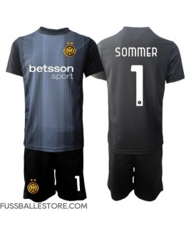 Günstige Inter Milan Yann Sommer #1 Torwart Heimtrikotsatz Kinder 2025-26 Kurzarm (+ Kurze Hosen)